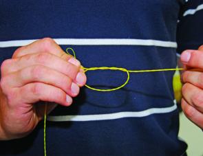 The surgeon's loop is an ideal knot for tying in each twisted section as it is completed.